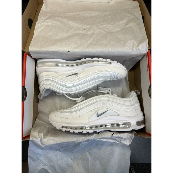 Nike Air Max 97 Triple White Wolf Grey Sneakers 921826-101 Men’s Size 8 - Picture 1 of 7